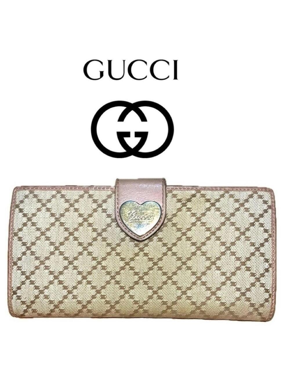 Gucci Diamante Canvas Heart
Long Continental Wallet - Pink/Beige, GUC